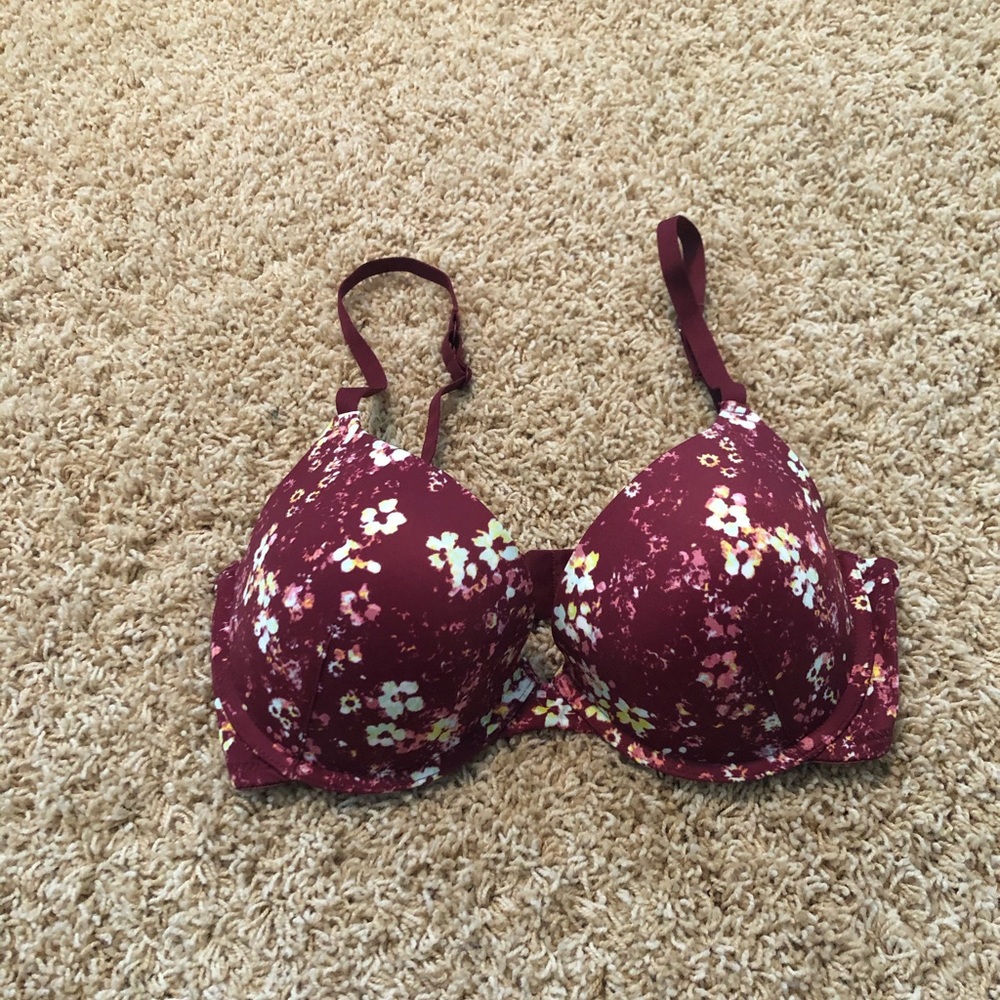 Flirtitude My Fave Push-up Bra Flower Burgundy